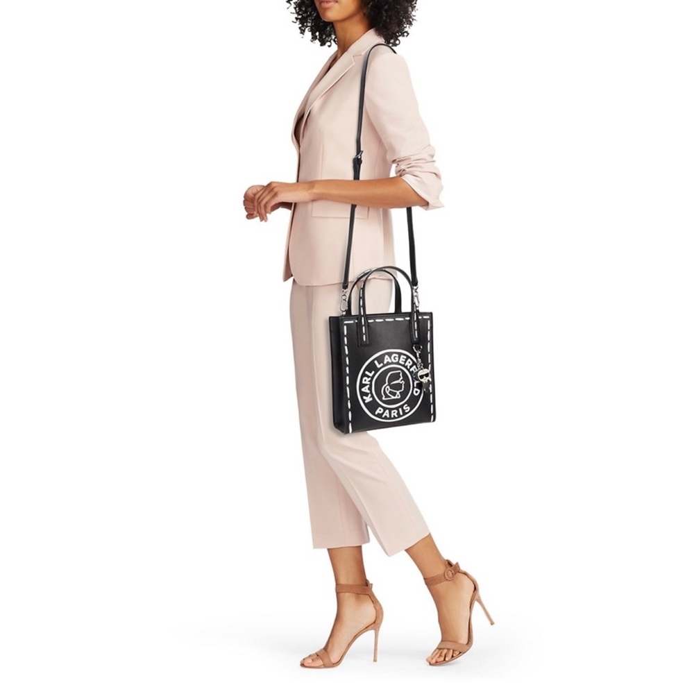 LEGENDARY Karl Lagerfeld Logo Leather Crossbody